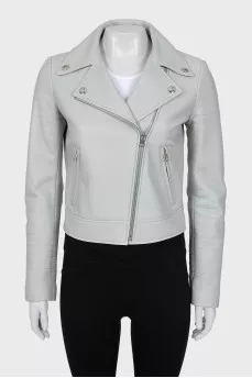 Leather jacket with silk lining