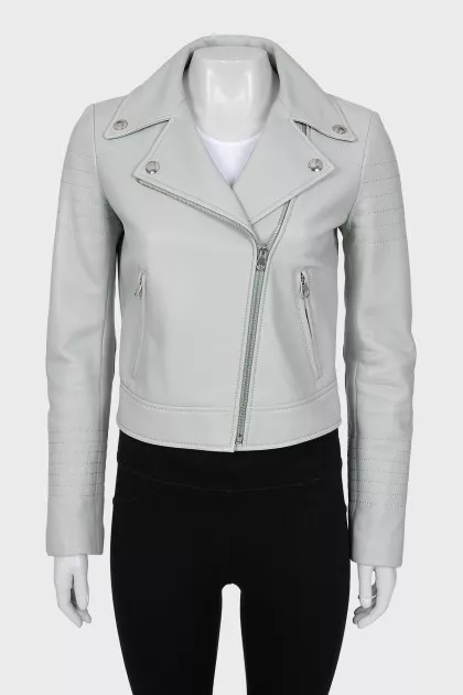 Leather jacket with silk lining