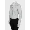 Leather jacket with silk lining