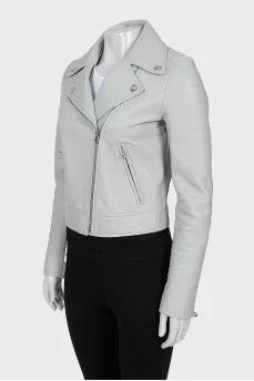 Leather jacket with silk lining