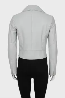 Leather jacket with silk lining