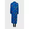 Blue printed wool coat