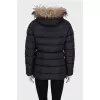 Jacket with a hood decorated with fur