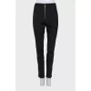 Wool trousers with zippers