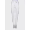 Straight cut jeans with distressing