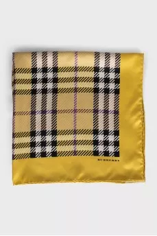 Checkered silk scarf
