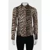 Silk blouse with animal print