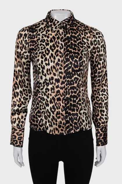 Silk blouse with animal print