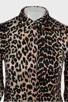 Silk blouse with animal print