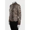 Silk blouse with animal print
