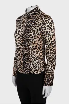 Silk blouse with animal print