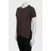 Brown T-shirt with embroidery