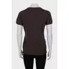 Brown T-shirt with embroidery
