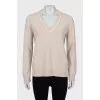 Beige straight cut pullover