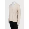 Beige straight cut pullover