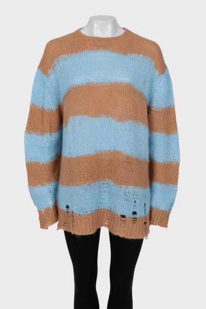 Oversized striped sweater