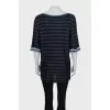 Straight cut blouse with short sleeves