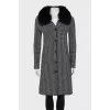 Black and white coat with fur