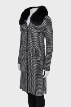 Black and white coat with fur