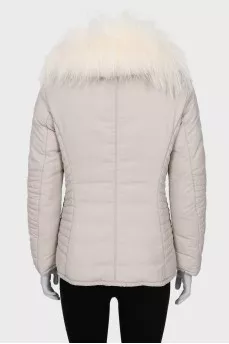Fitted jacket with fur