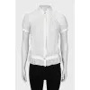 White blouse with drape