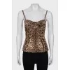Animal print cami top