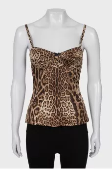 Animal print cami top