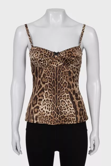 Animal print cami top