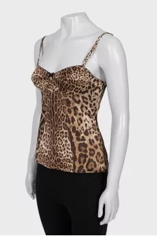 Animal print cami top