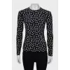 Fitted blouse in polka dot print