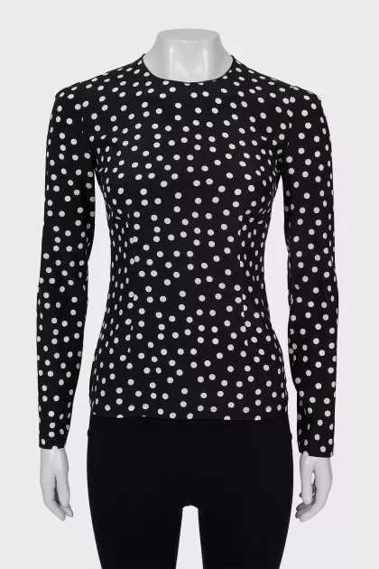 Fitted blouse in polka dot print