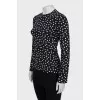 Fitted blouse in polka dot print