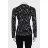 Fitted blouse in polka dot print