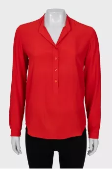 Red silk blouse