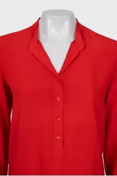 Red silk blouse
