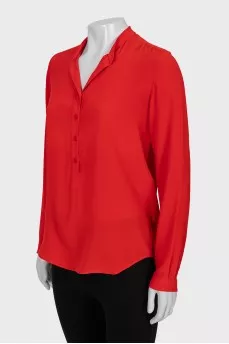 Red silk blouse