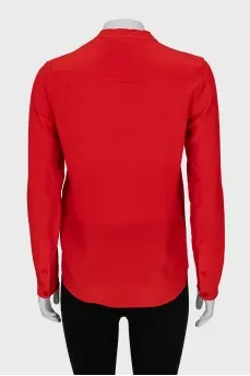 Red silk blouse