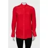 Red silk shirt