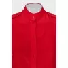 Red silk shirt