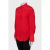 Red silk shirt