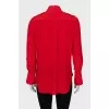Red silk shirt