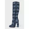 Textile boots with leather elements