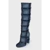 Textile boots with leather elements