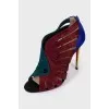 Shoes made of multi-colored suede