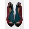 Shoes made of multi-colored suede