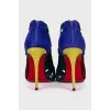 Shoes made of multi-colored suede