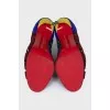 Shoes made of multi-colored suede
