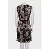 Silk pleated dress in floral print