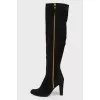 Black suede boots