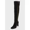 Black suede boots